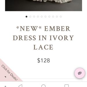 Joyfolie Ember Dress in Ivory Lace